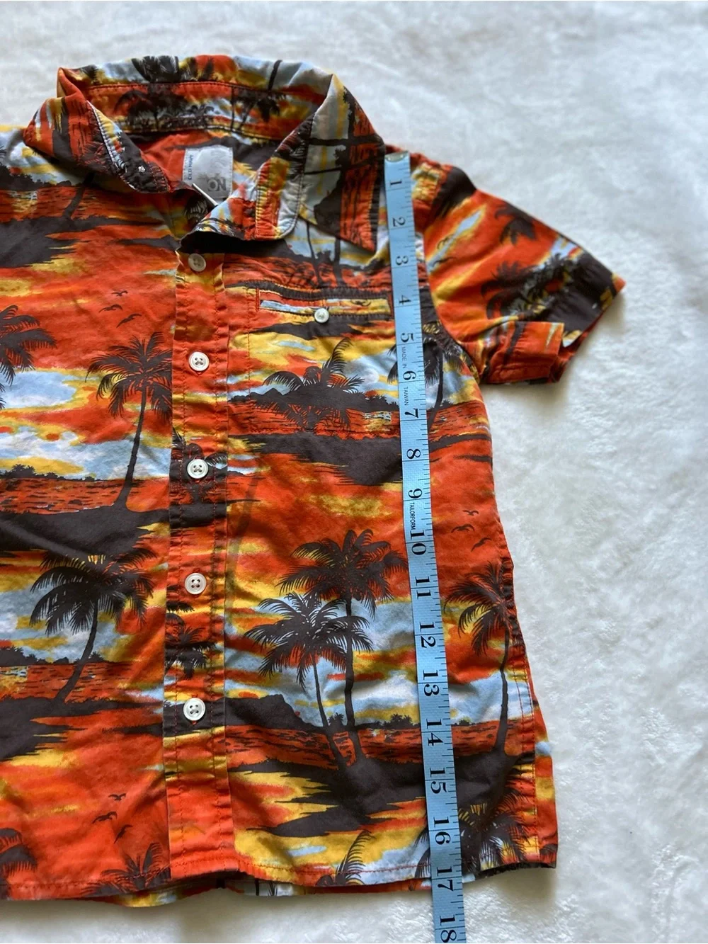 Old Navy Orange Tropical Print Button-Up Shirt for Kids Size XS 5